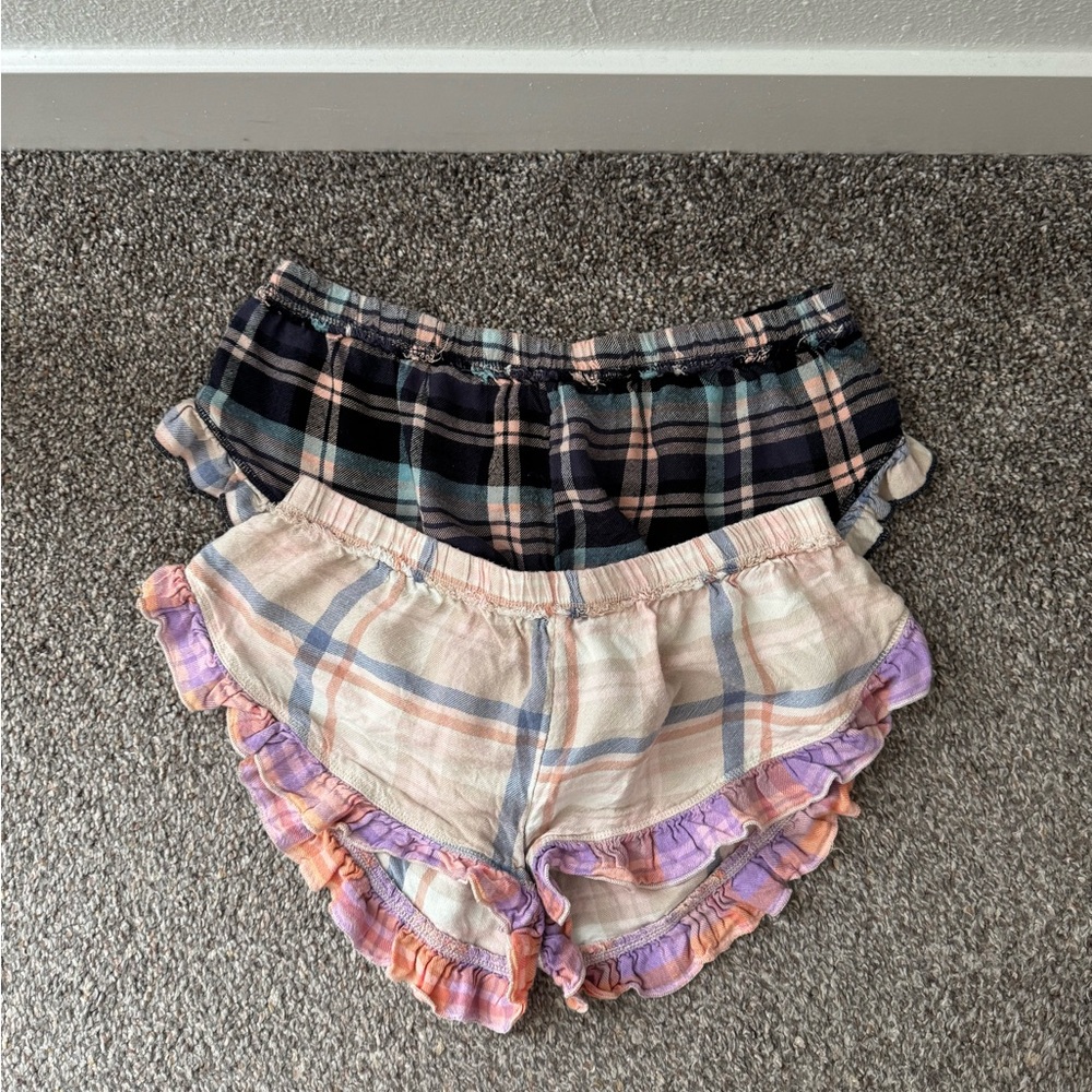 Set of 2 Free People flannel pajama shorts
